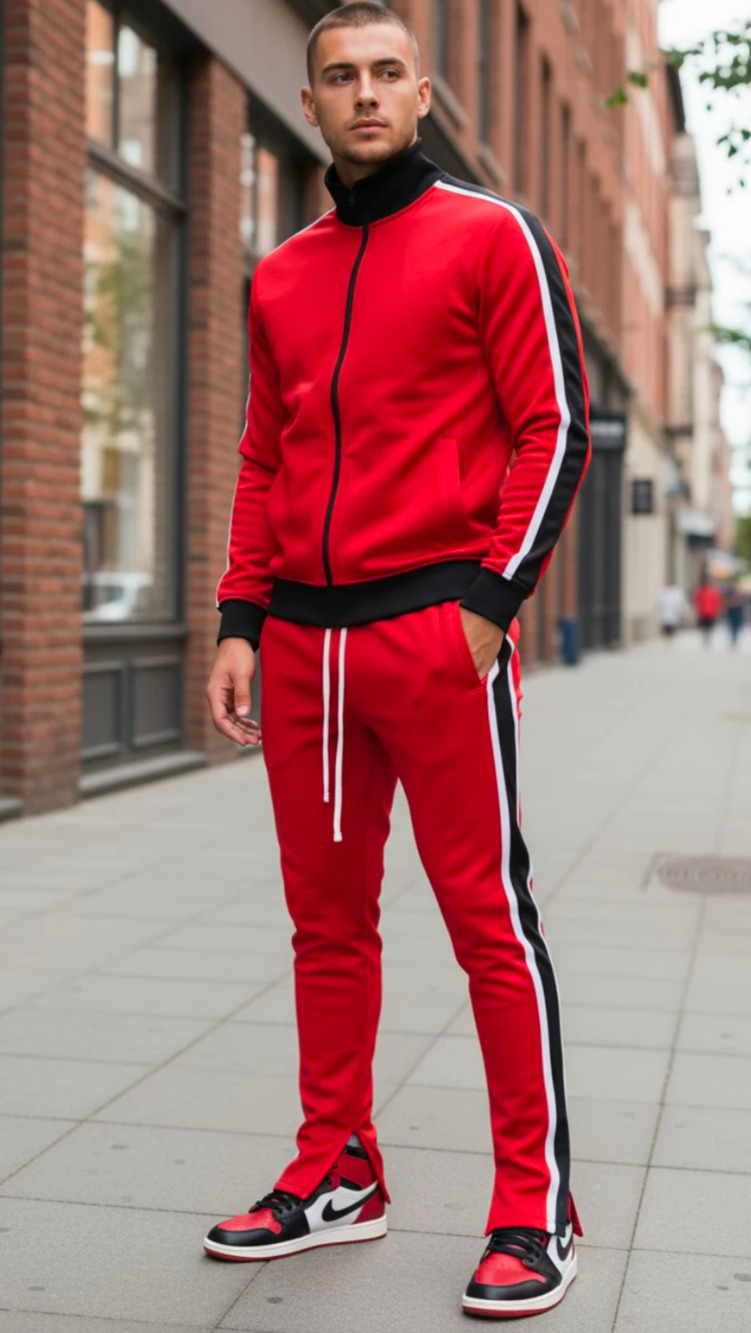 Screenshot Brand Red Track Pants Men’s XL Side Stripe NWT